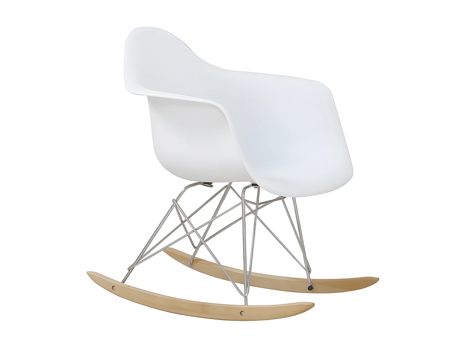 Fauteuil à bascule en PVC blanc 76x61x55cm