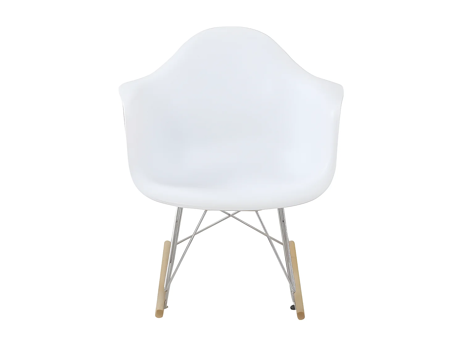 Fauteuil à bascule en PVC blanc 76x61x55cm