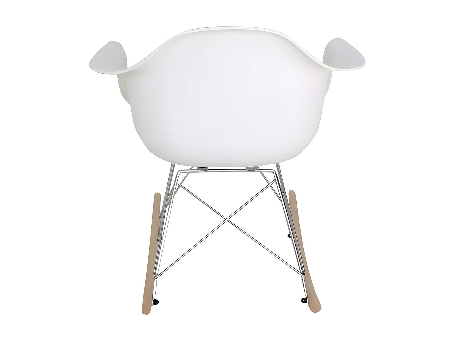 Fauteuil à bascule en PVC blanc 76x61x55cm