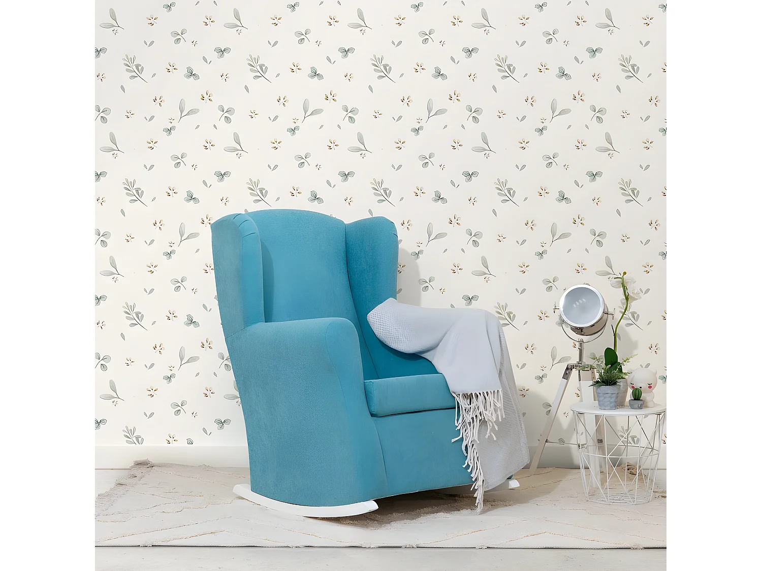 Schaukelsessel blau 104x69x75cm