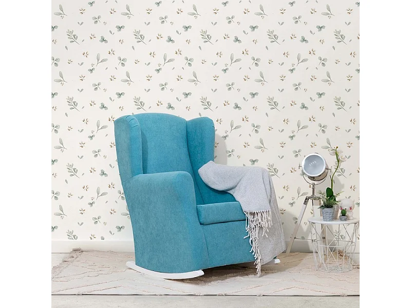 Schommelstoel voor kinderen polyester blauw 104x69x75cm