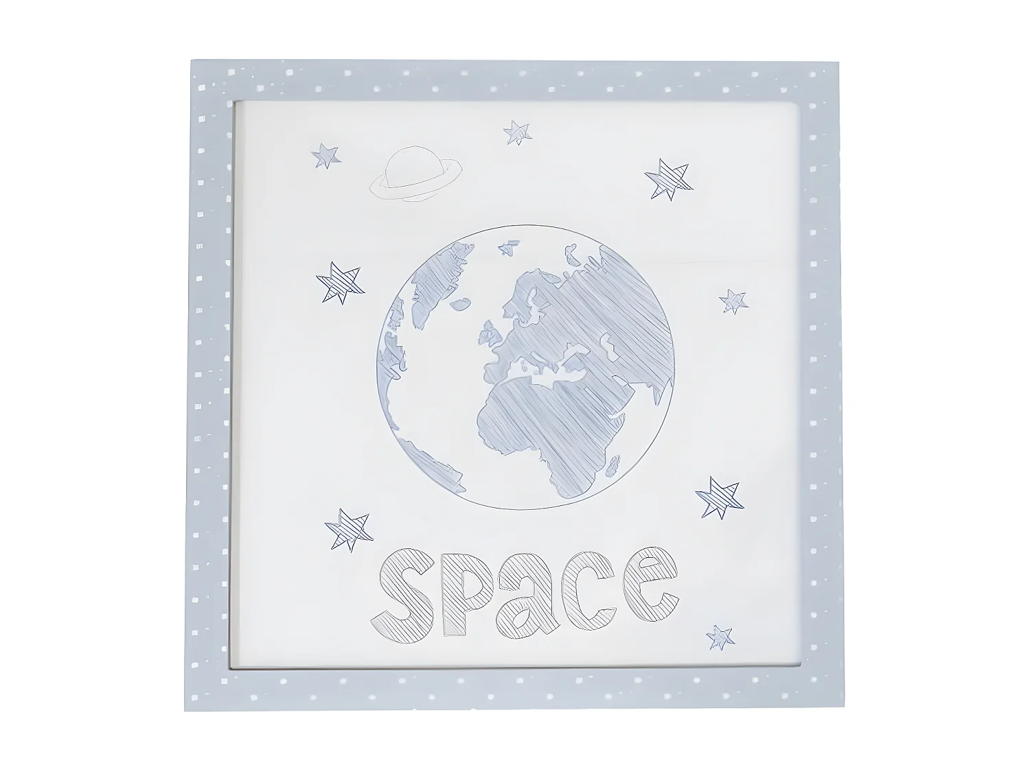 Quadro em MDF azul 38x40cm