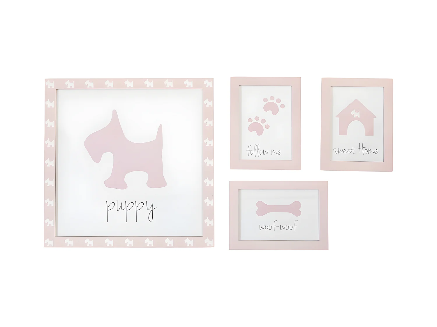 Bilder 4 er Set rosa 22x16cm/38x40cm