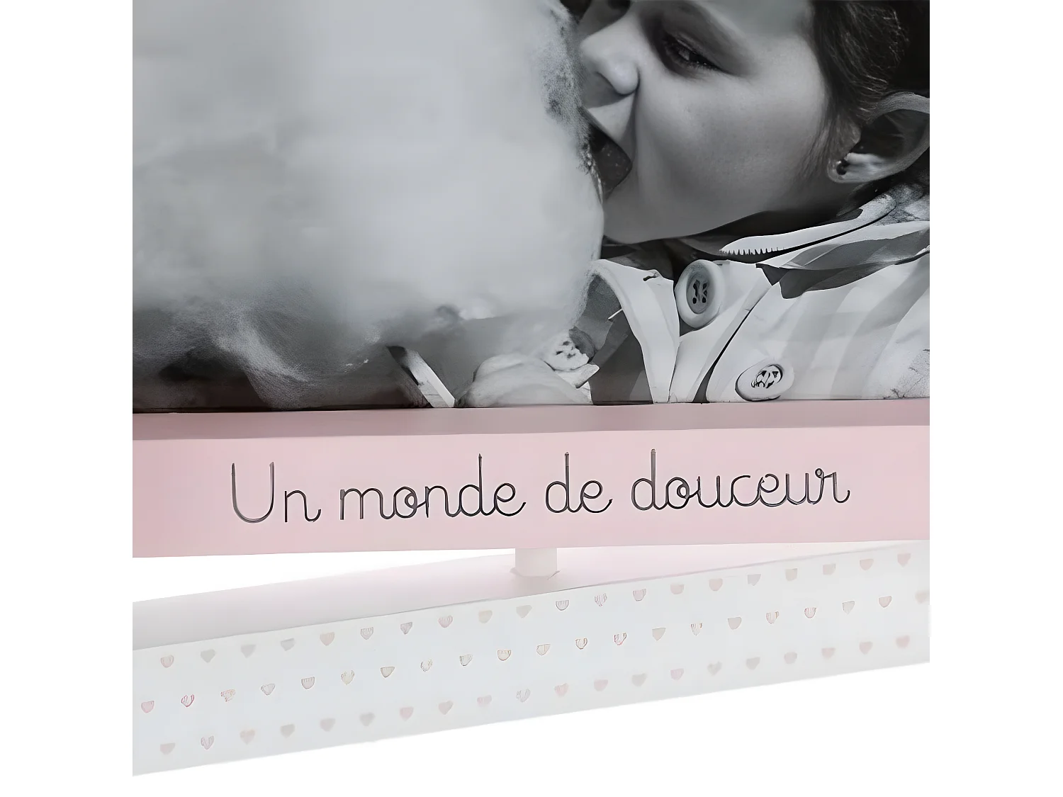 Cornice mobile per foto MDF rosa e bianco 23.7x16.8x1.8cm