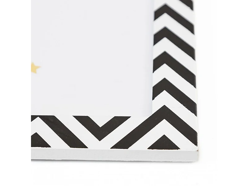 Wanddecoratie MDF wit en zwart 38x40cm