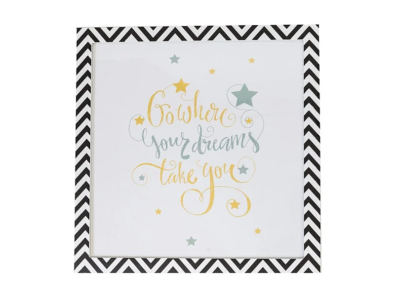 Quadro em MDF preto e branco 38x40cm