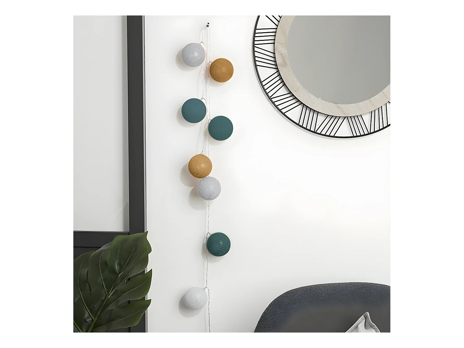 Guirlande led PVC jaune 165x6cm