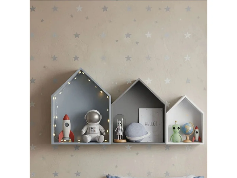 Regal 3 er Set mehrfarbig 37,5x29x12cm