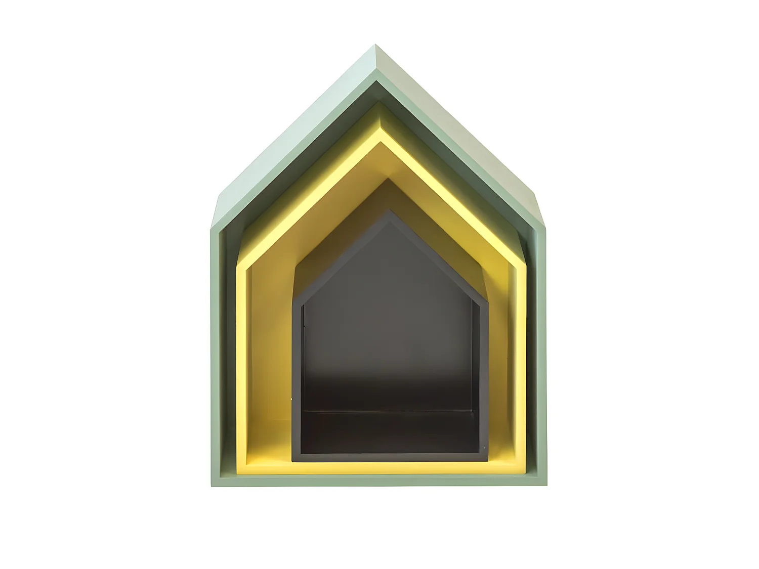 Prateleiras set de 3 MDF verde, amarelo e preto