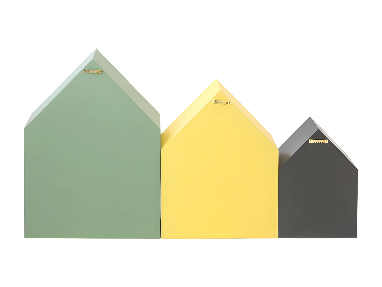 Prateleiras set de 3 MDF verde, amarelo e preto