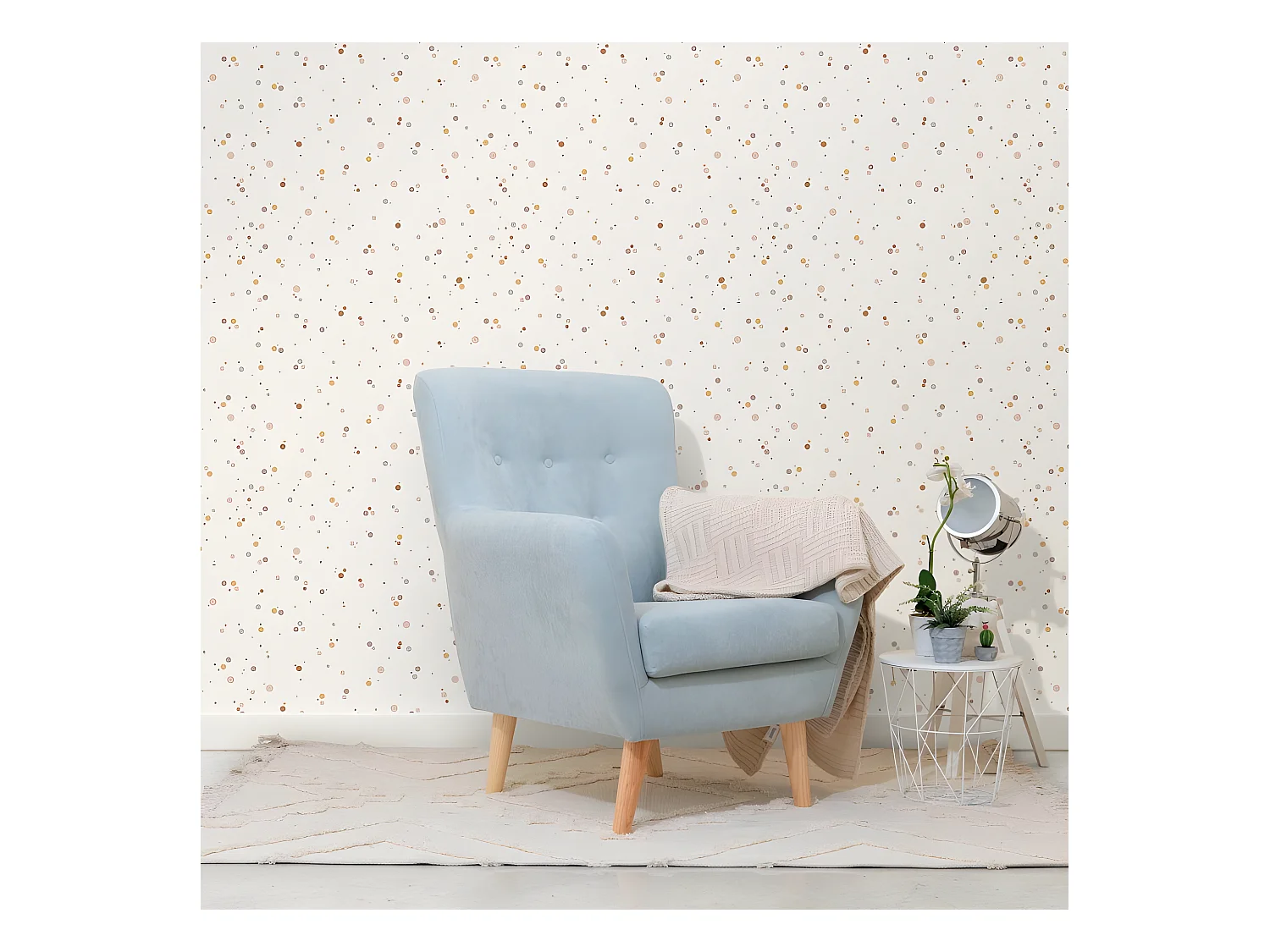 Fauteuil en polyester bleu 90x75x67cm