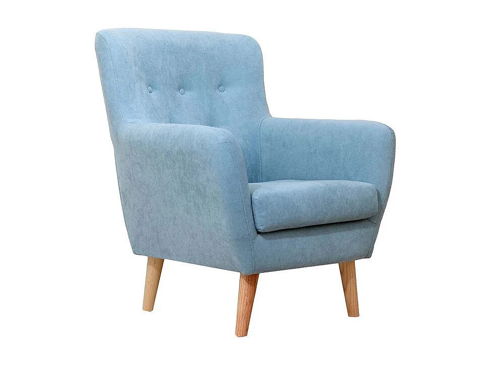 Fauteuil en polyester bleu 90x75x67cm