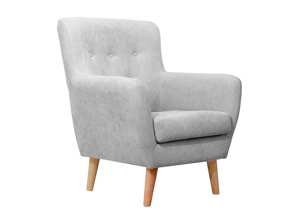 Fauteuil en polyester gris clair 90x75x67cm