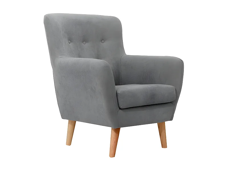 Fauteuil en polyester gris foncé 90x75x67cm