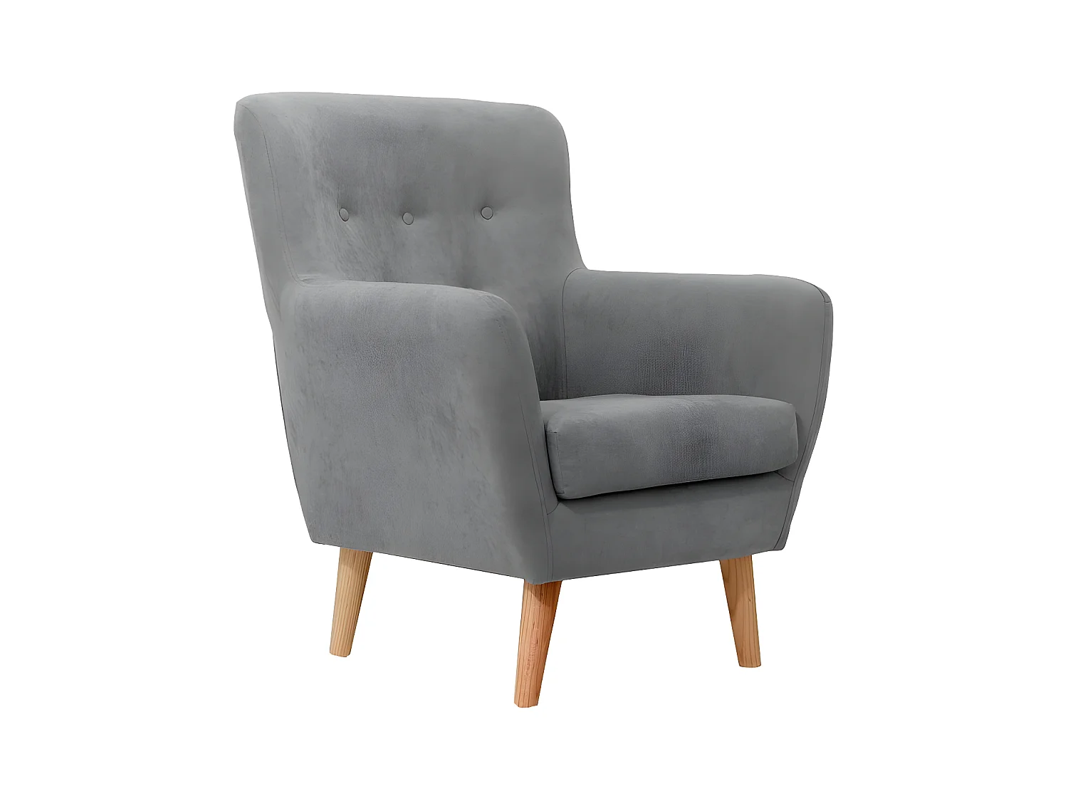 Fauteuil en polyester gris foncé 90x75x67cm