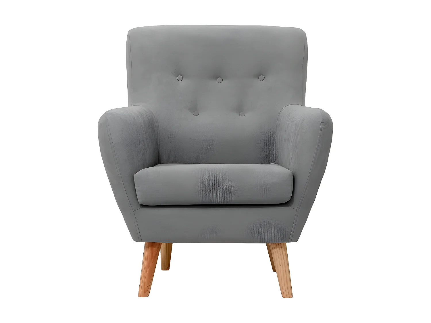 Cadeirão de poliéster cinzento escuro 90x75x67cm