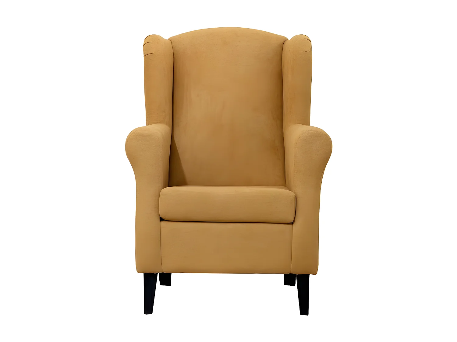 Butaca orejera  poliéster amarillo 110x75x80cm