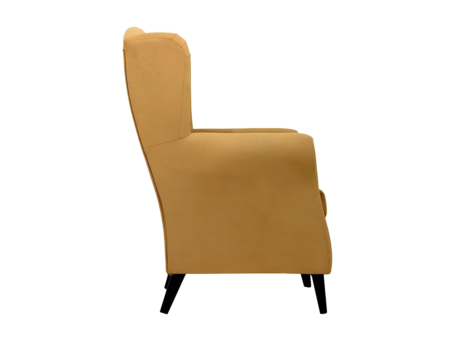 Butaca orejera  poliéster amarillo 110x75x80cm