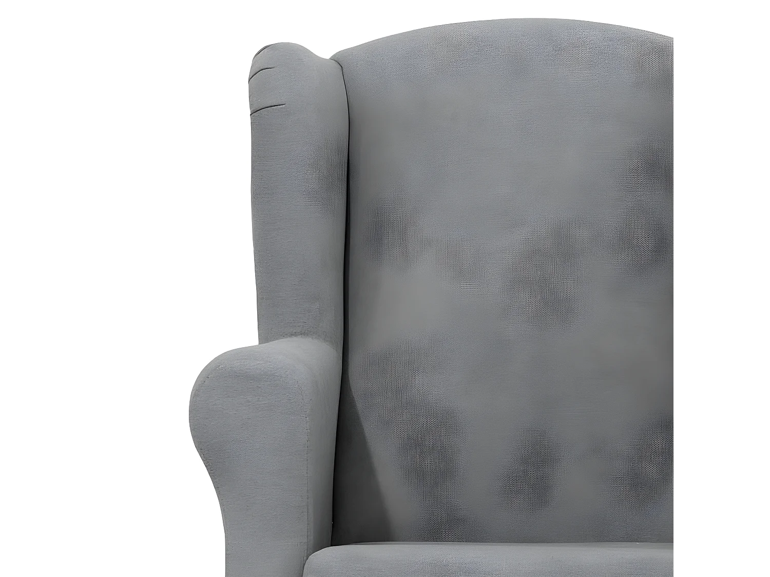 Butaca orejera poliéster gris oscuro 110x75x80cm