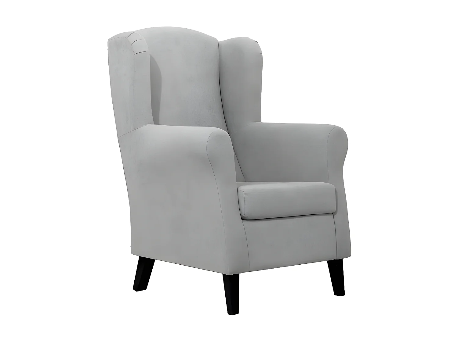 Cadeirão em poliéster cinzento claro 110x75x80cm