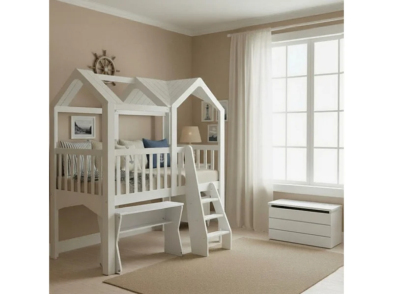 Baú para brinquedos em MDF branco 36,2x50,8x39,8cm