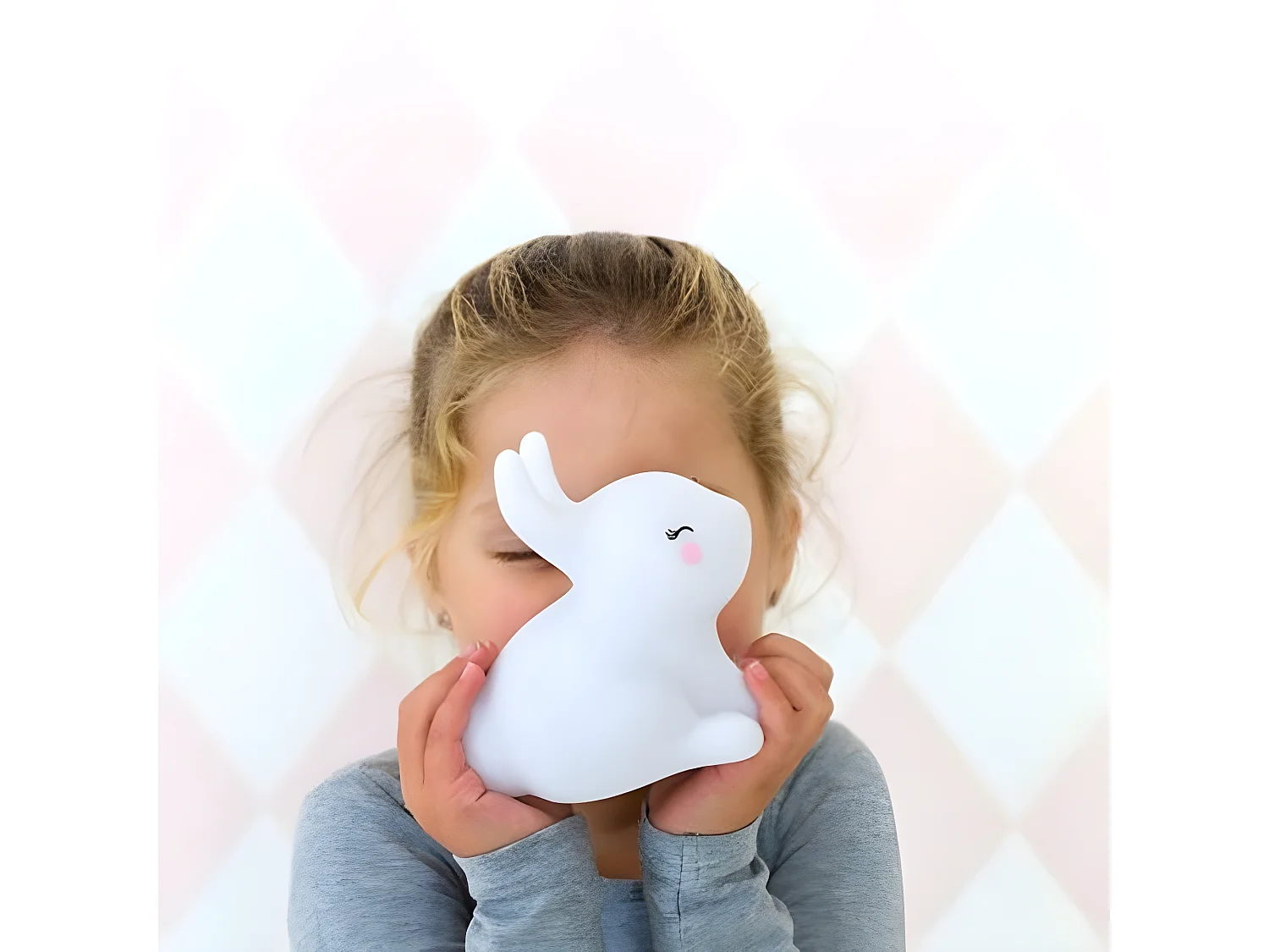 Lámpara Led Conejito PVC blanco 12x12,5x8cm