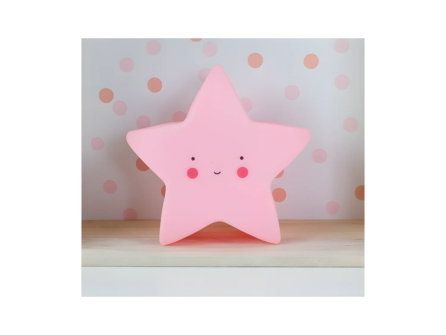 Lámpara led estrella PVC rosa 13,5x14x5cm