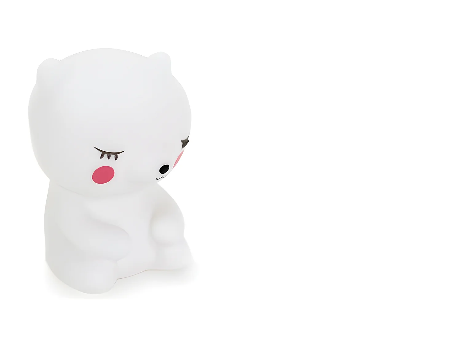 Lâmpada LED ursinho PVC branco 9x9,8x4cm