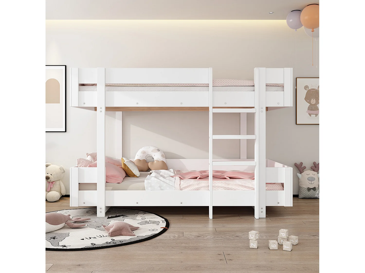 Beliche 2 x 90 x 200 cm - design simples - grade reforçada - madeira maciça - branco