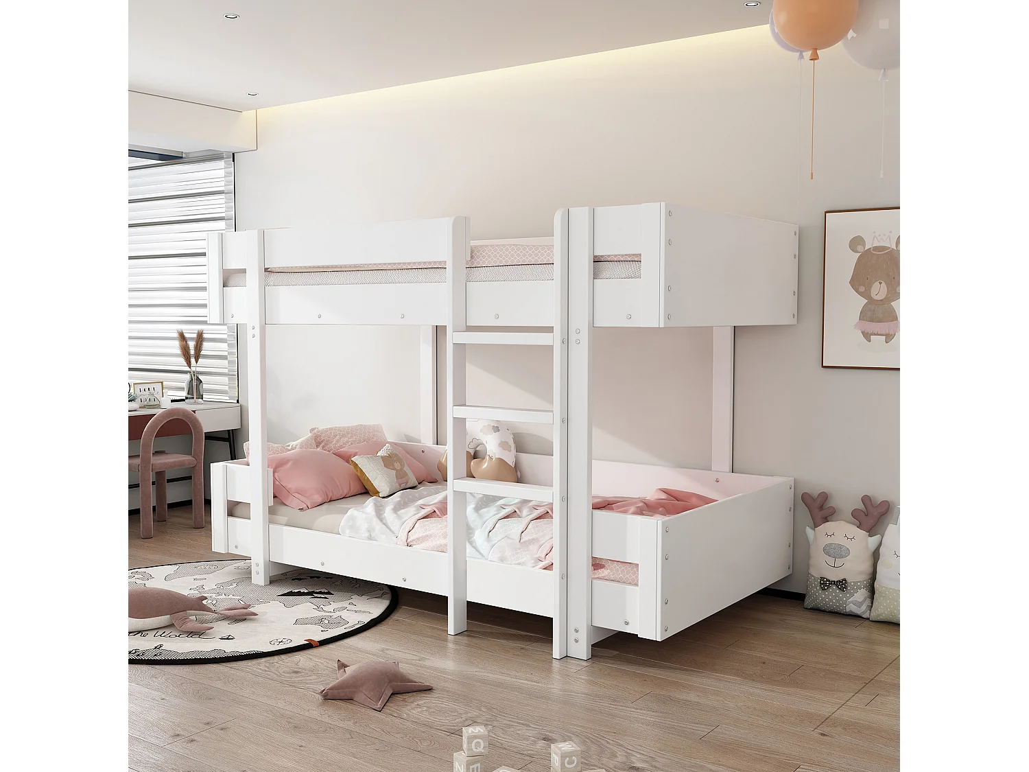 Beliche 2 x 90 x 200 cm - design simples - grade reforçada - madeira maciça - branco