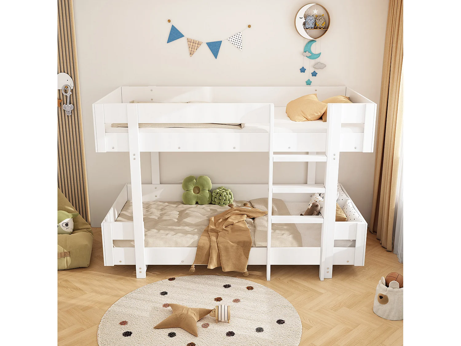 Beliche 2 x 90 x 200 cm - design simples - grade reforçada - madeira maciça - branco