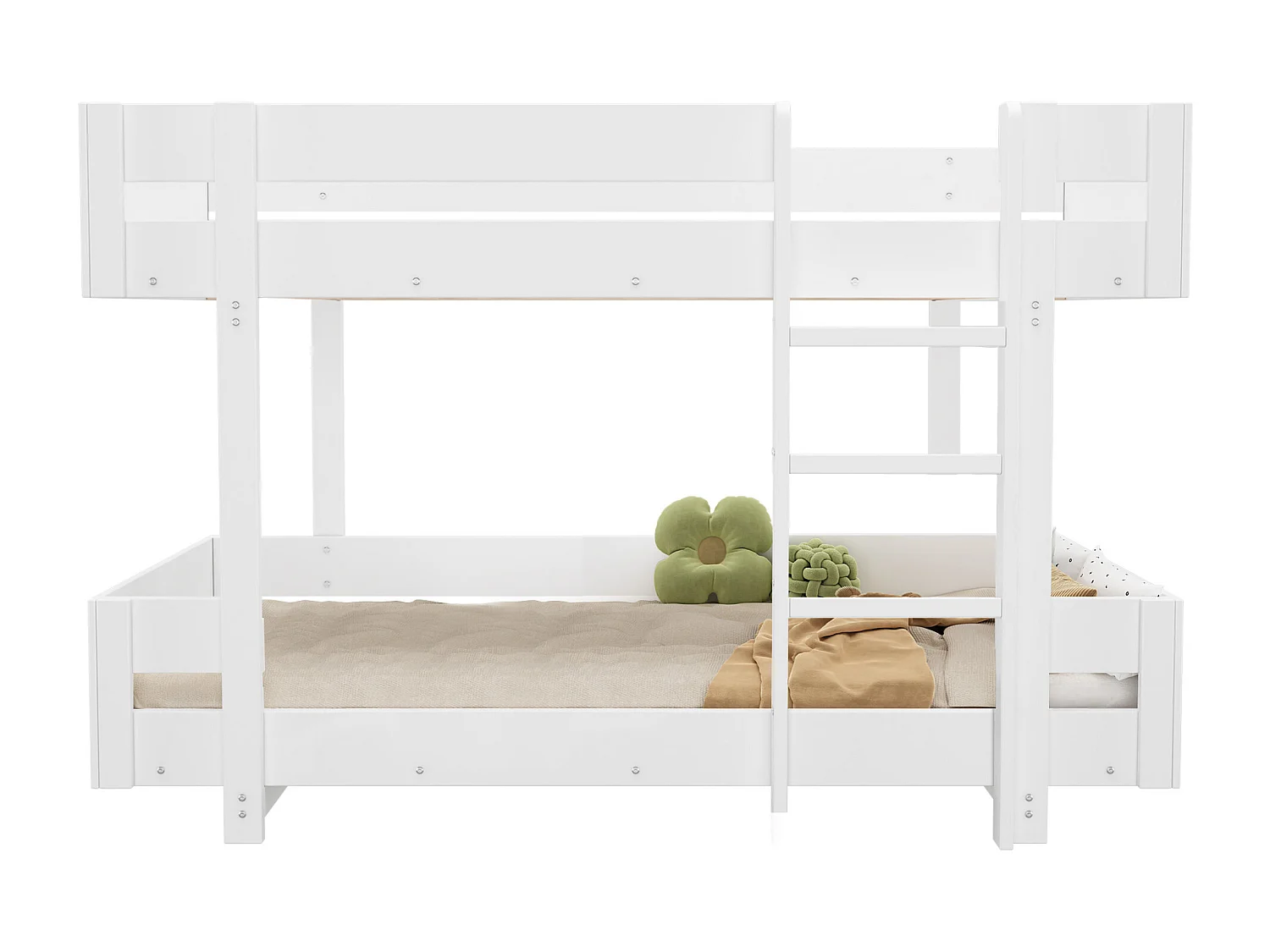 Beliche 2 x 90 x 200 cm - design simples - grade reforçada - madeira maciça - branco