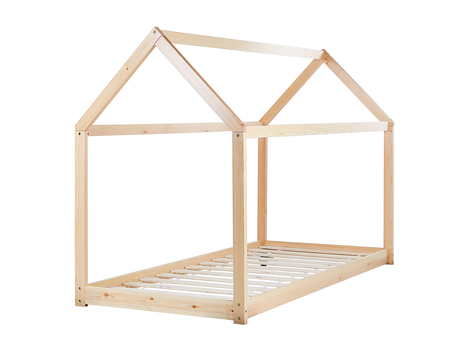 Lit d'enfant Maison Bois de pin TOSSE 90 x 200 cm Marron clair