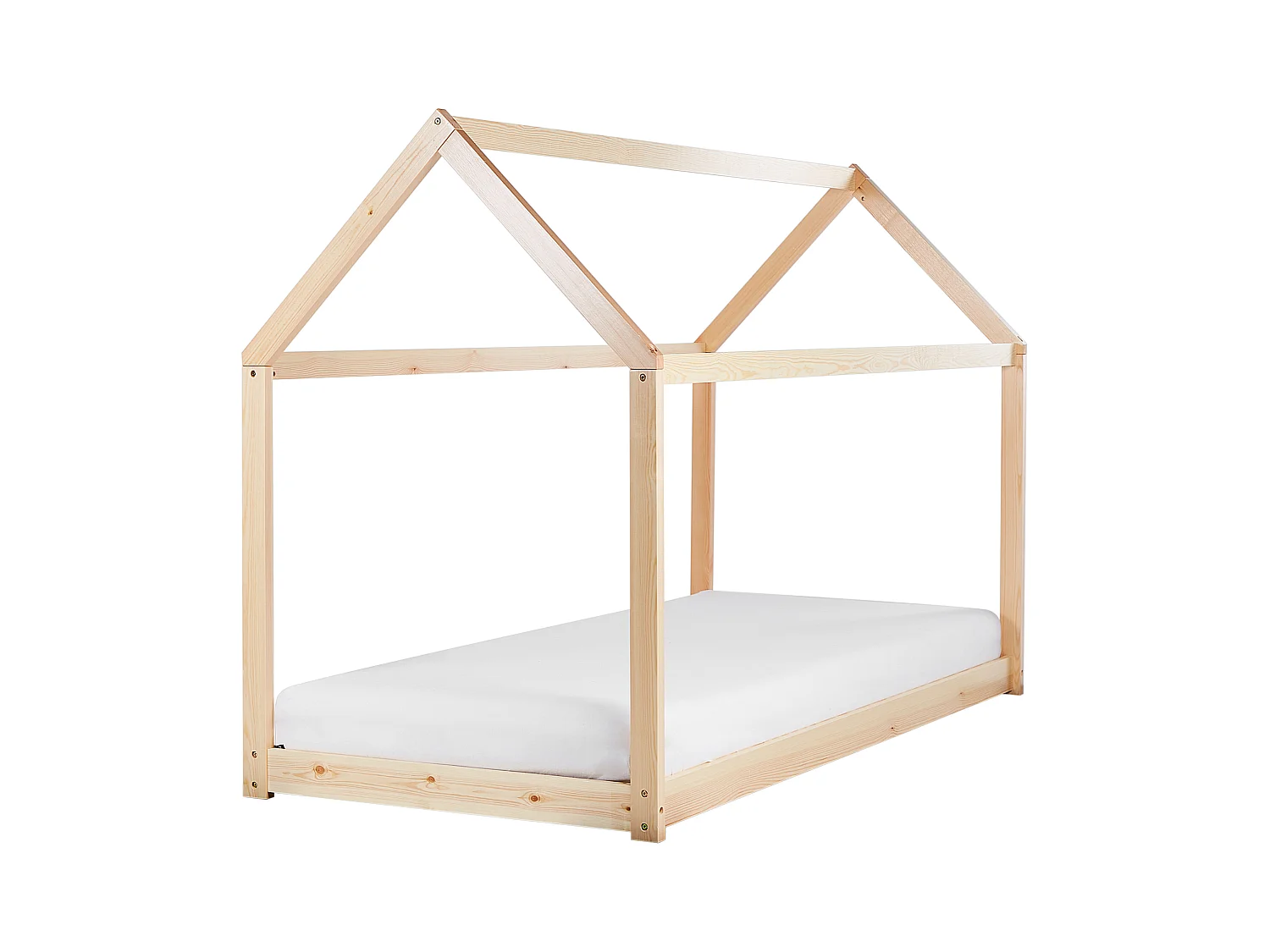 Lit d'enfant Maison Bois de pin TOSSE 90 x 200 cm Marron clair