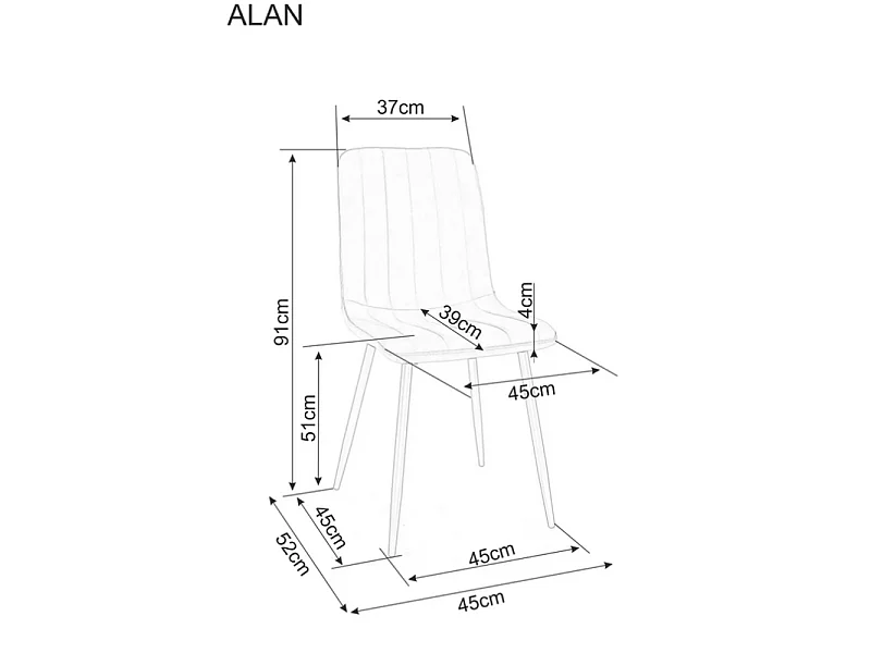Krzesło tapicerowane ALAN VELVET oliwkowe