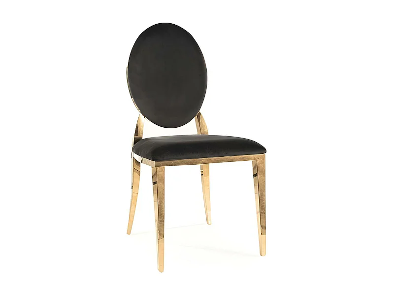 Chaise King/Tissu Velours/Noir&Or