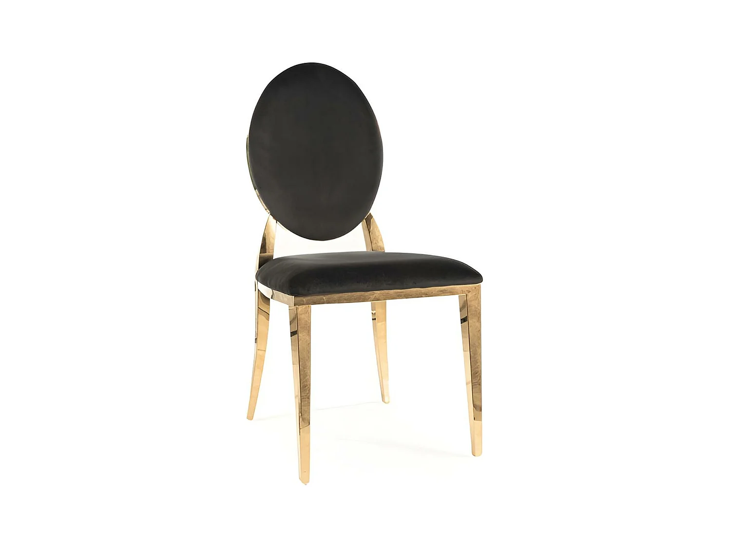 Chaise King/Tissu Velours/Noir&Or
