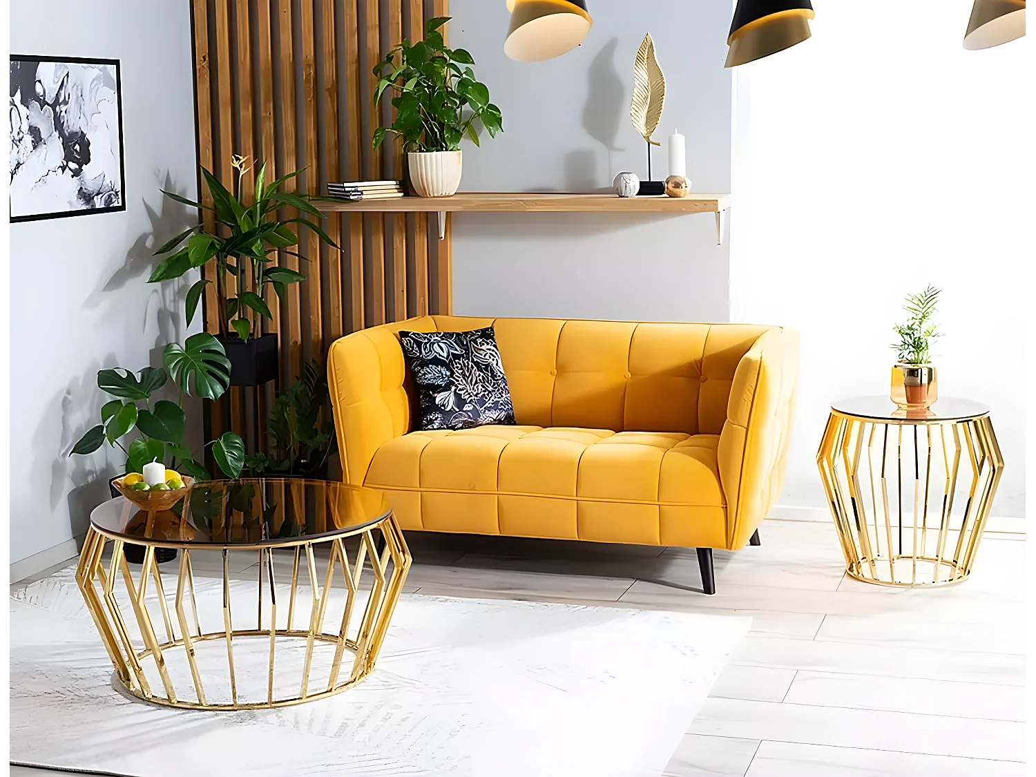 Tavolino Ariana B/Bicchiere/Oro