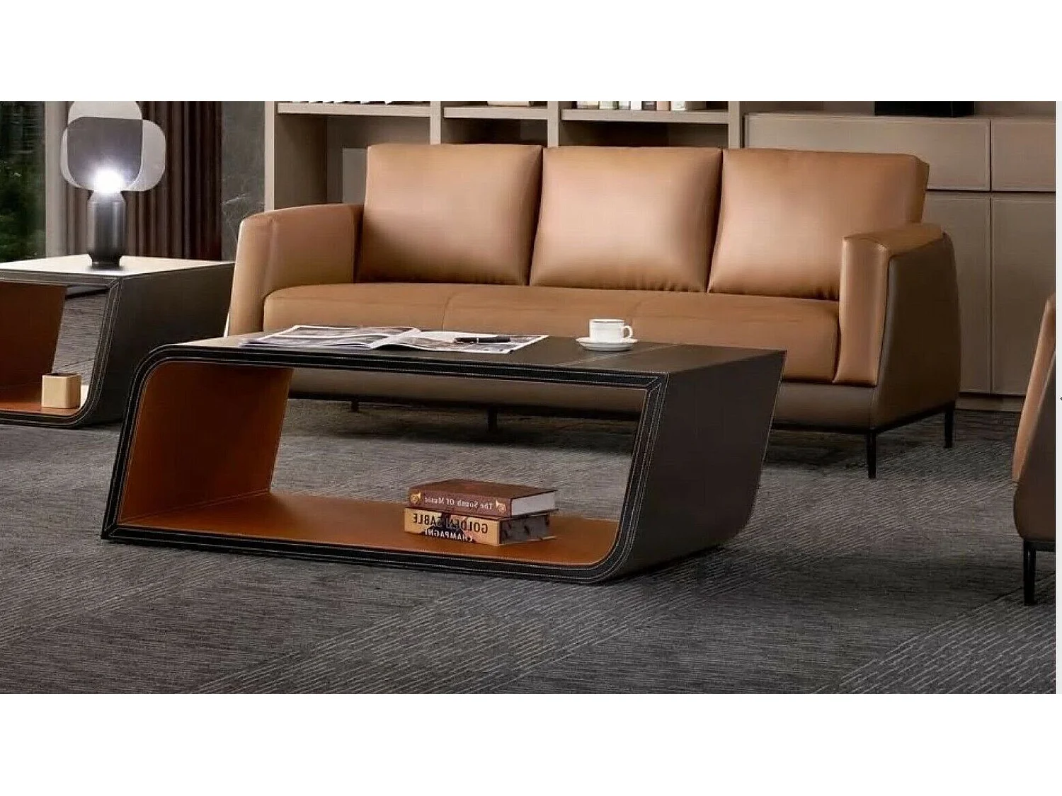 Sofa Moderne Braune Büro Garnitur luxus 3+1+1 Sitzer Sofa Set Ledermöbel