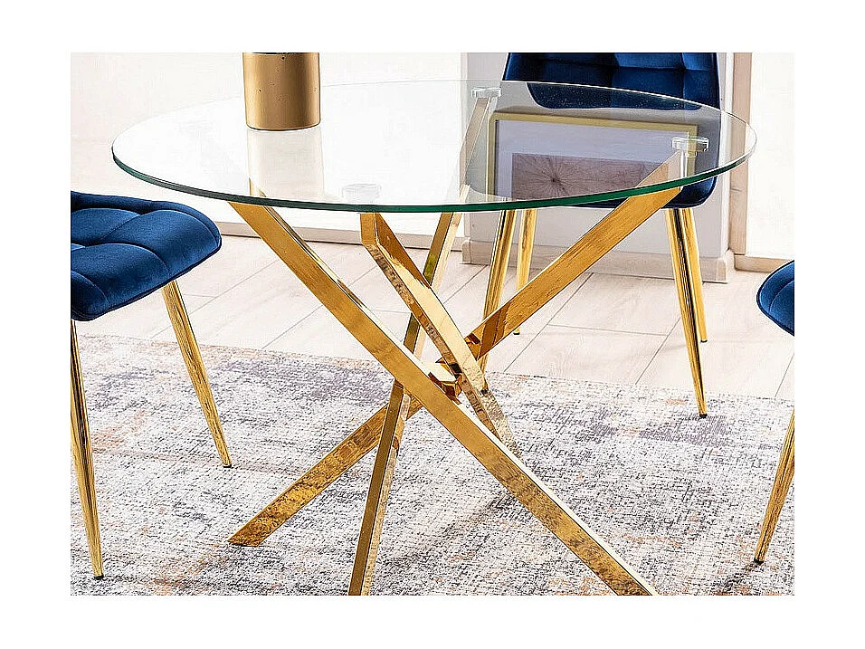 Stół okrągły AGIS 90x90 złoty