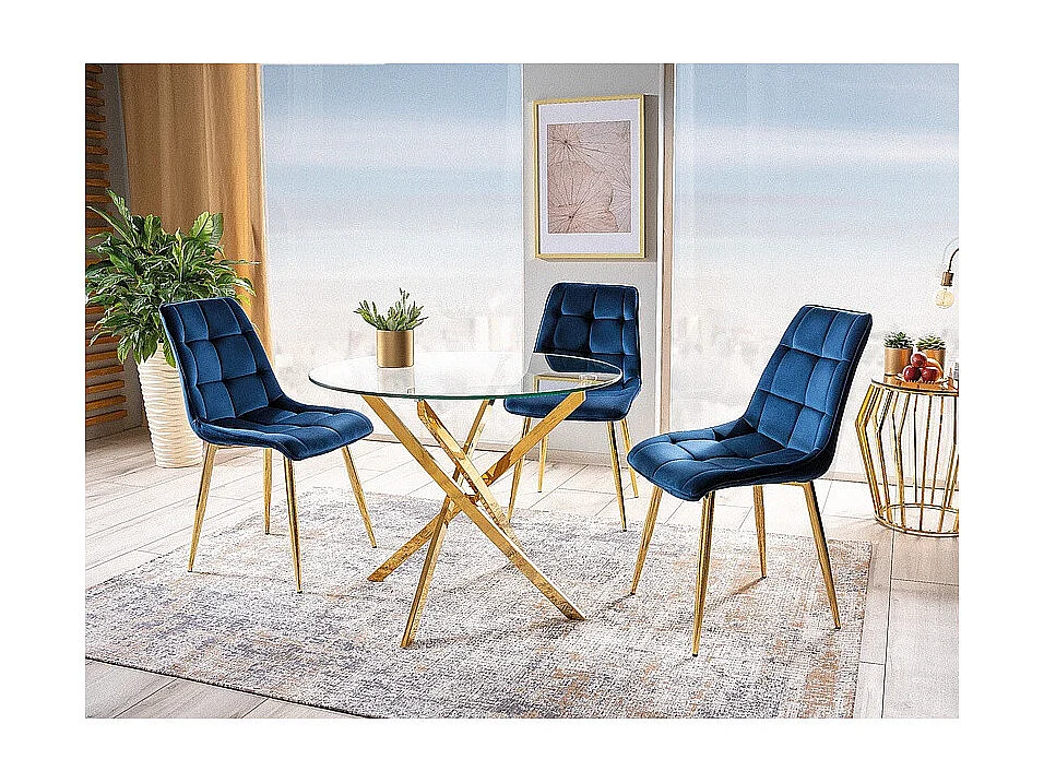 Stół okrągły AGIS 90x90 złoty