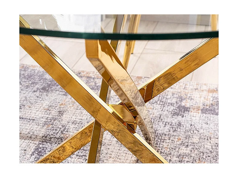 Stół okrągły AGIS 90x90 złoty