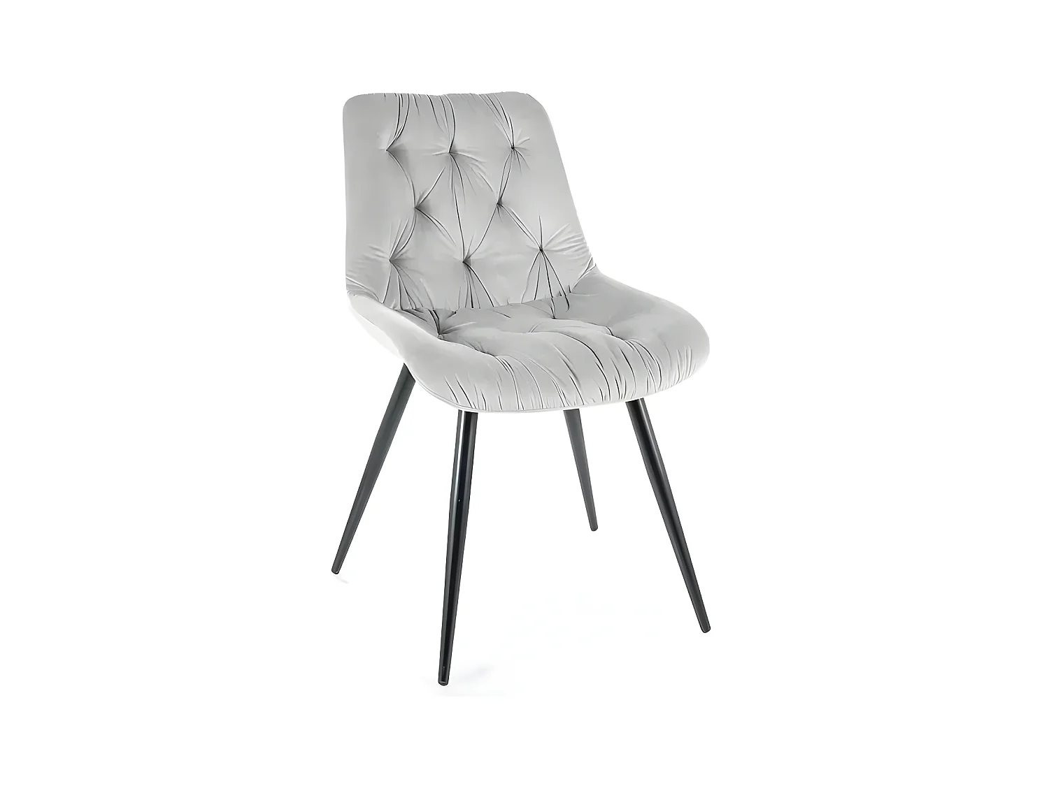 Stuhl Praga Lux/Samtstoff/Grau