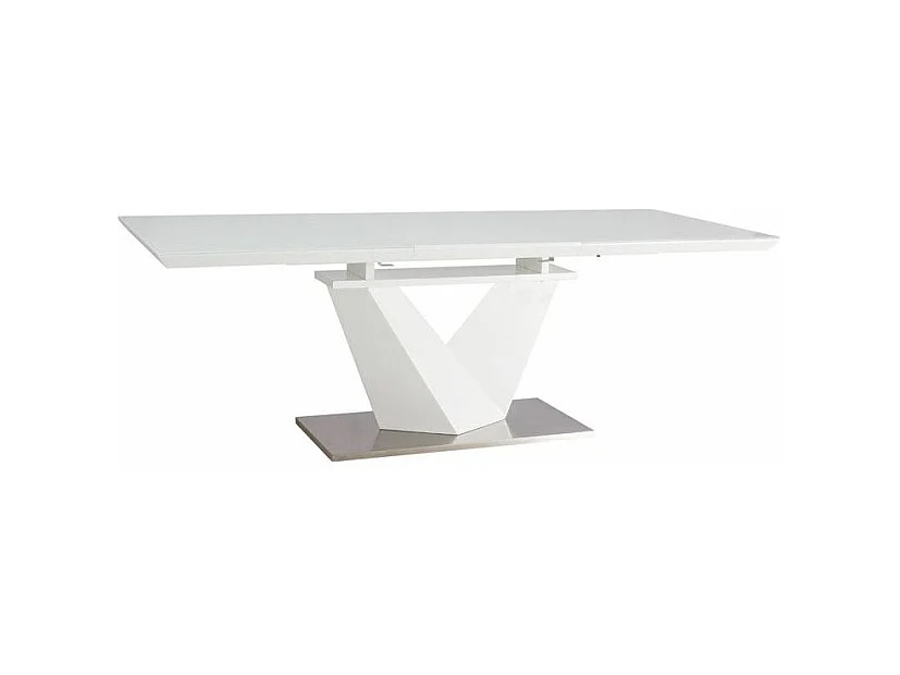 Table extensible 10 personnes - Alaras III - 160-220 x 90 x 75 cm - Blanc