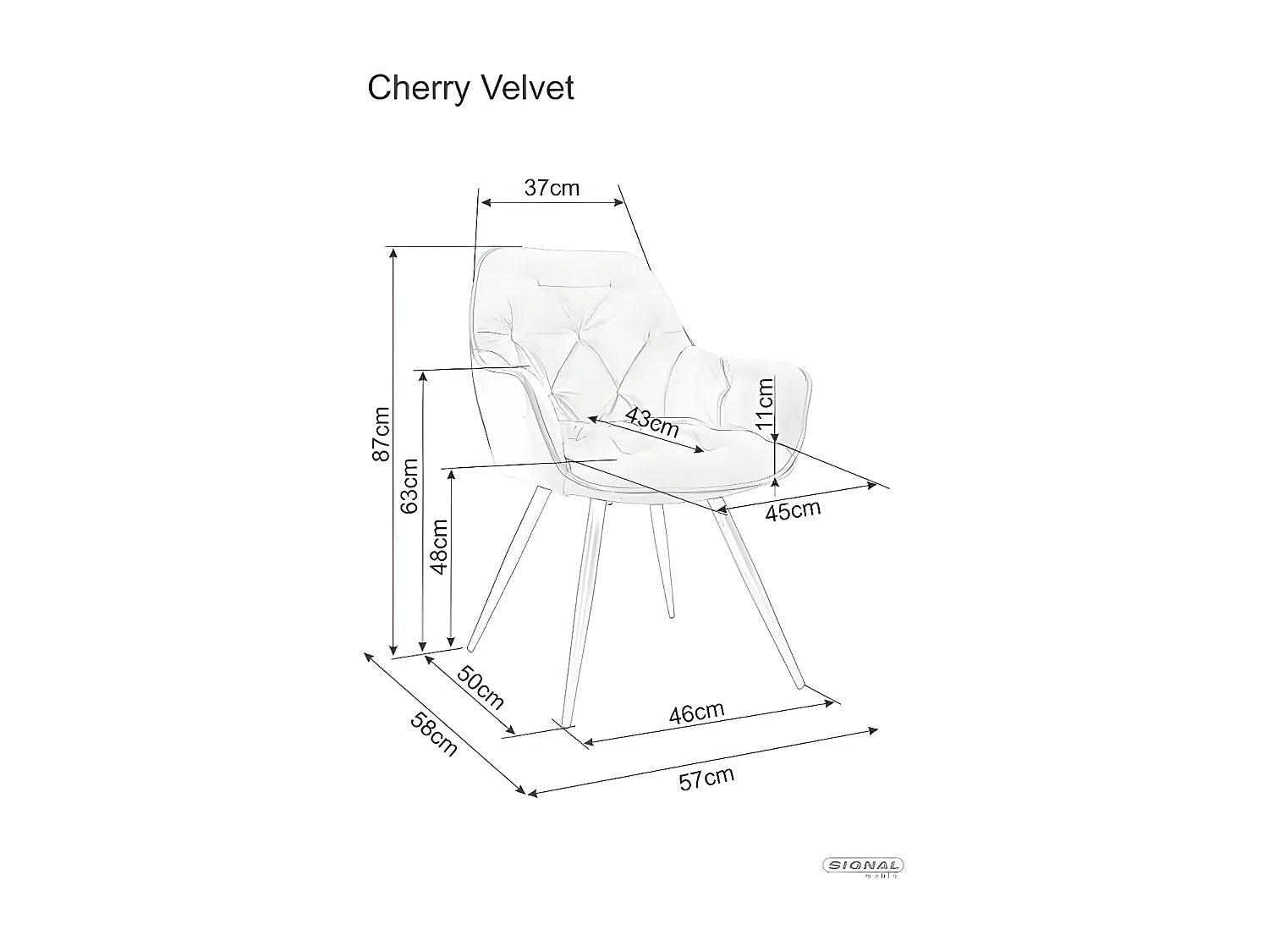 Stuhl Conform/Samtstoff/Blau