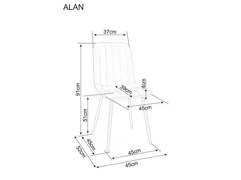 Krzesło tapicerowane ALAN VELVET czarne