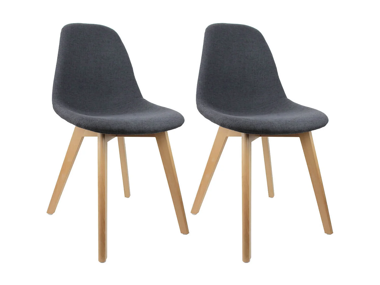 MEDYNA - Lot de 2 Chaises Scandinaves Noires
