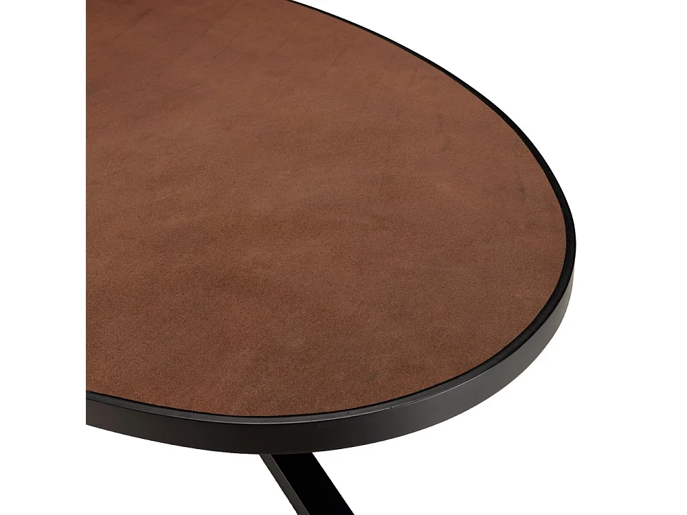 BASILE - Table à manger 220x110 effet pierre couleur marron