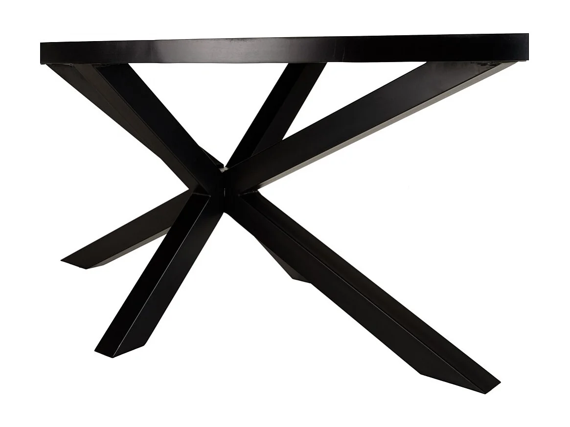 BASILE - Table à manger 220x110cm effet pierre motifs dorés