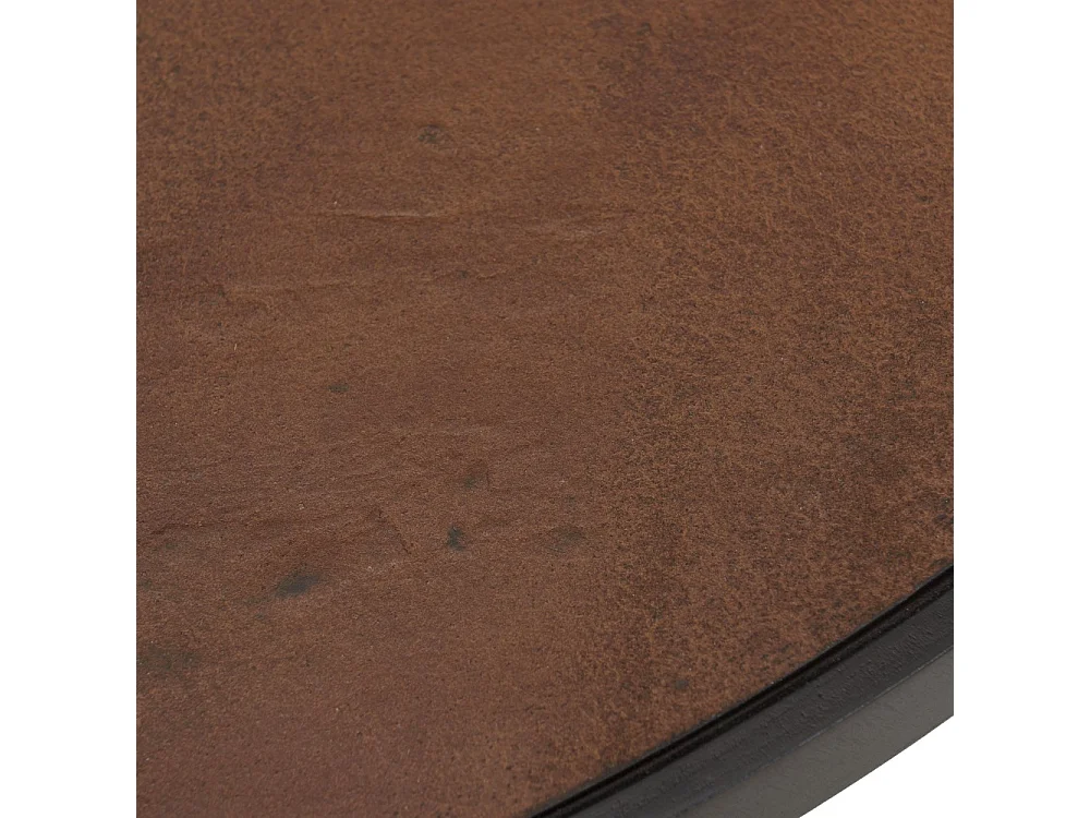 BASILE - Table à manger 120x120 effet pierre couleur marron